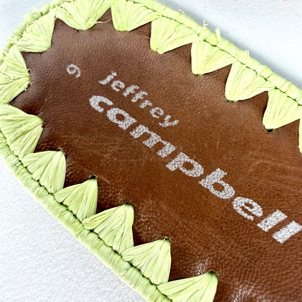Jeffrey Campbell Lime Green Dane Woven Slides Size 9 - Picture 3 of 8